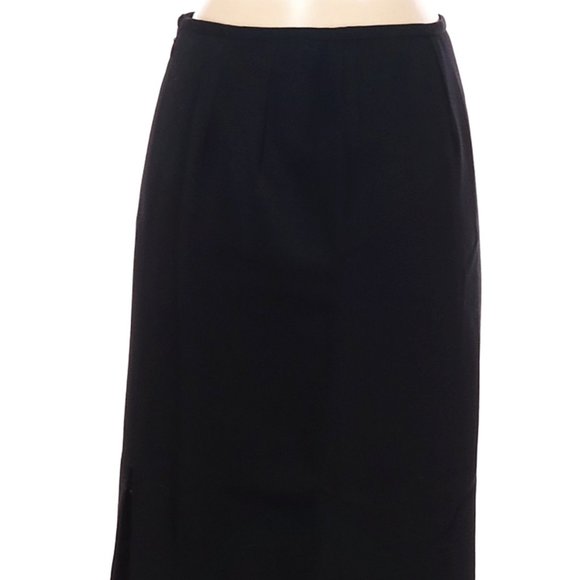 Lafayette 148 New York Wool Skirt Black Size 10 #397 - Picture 3 of 4
